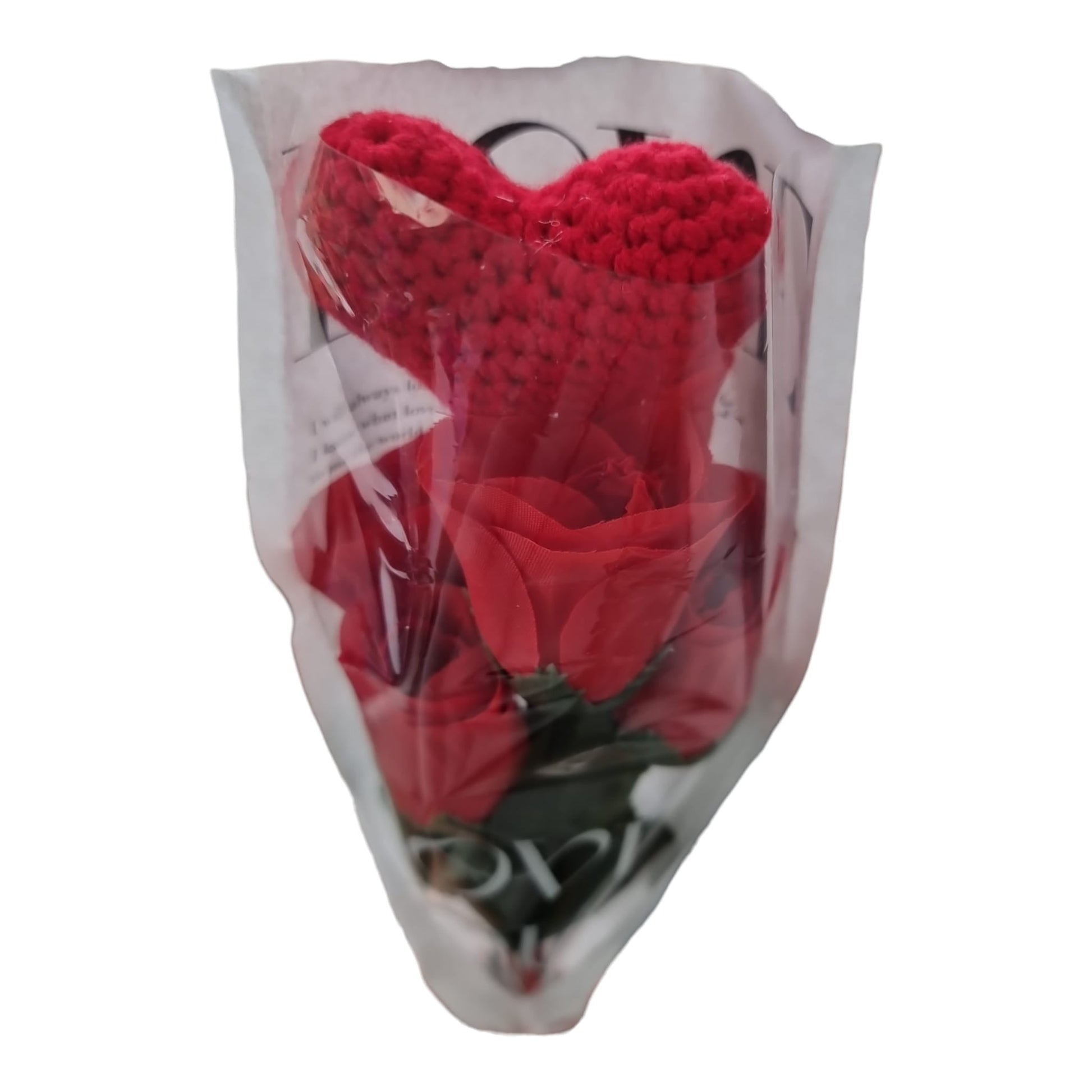 Gift Roses: Artificial Flowers with Crochet Heart - Timeless Tokens of Love - Auras Workshop Auras Workshop