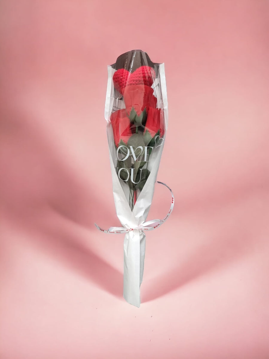 Gift Roses: Artificial Flowers with Crochet Heart - Timeless Tokens of Love