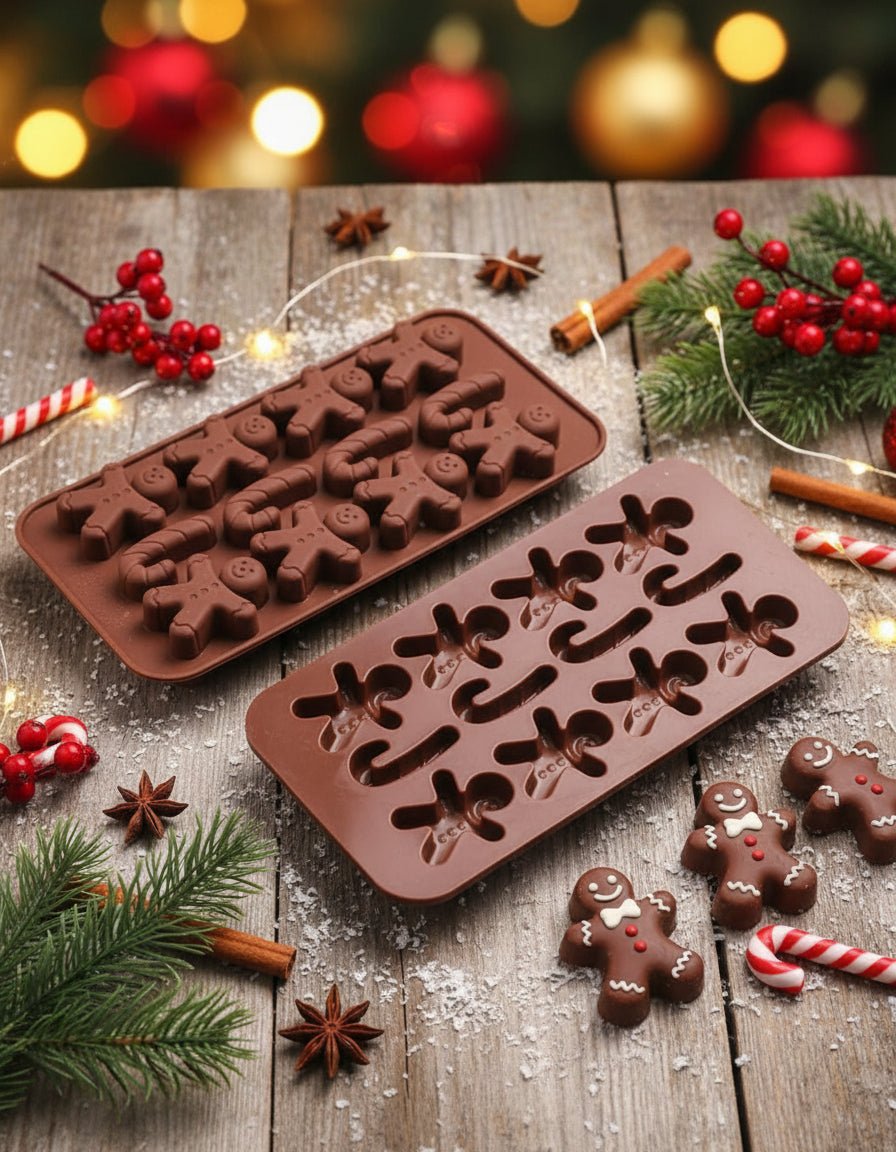 🍪🍬 Gingerbread & Candy Cane Candle Mold - Auras Workshop Auras Workshop