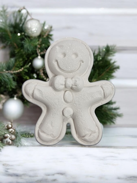 Gingerbread Man White Porcelain With Glitter - Christmas Edition Home Decoration - Auras Workshop Auras Workshop