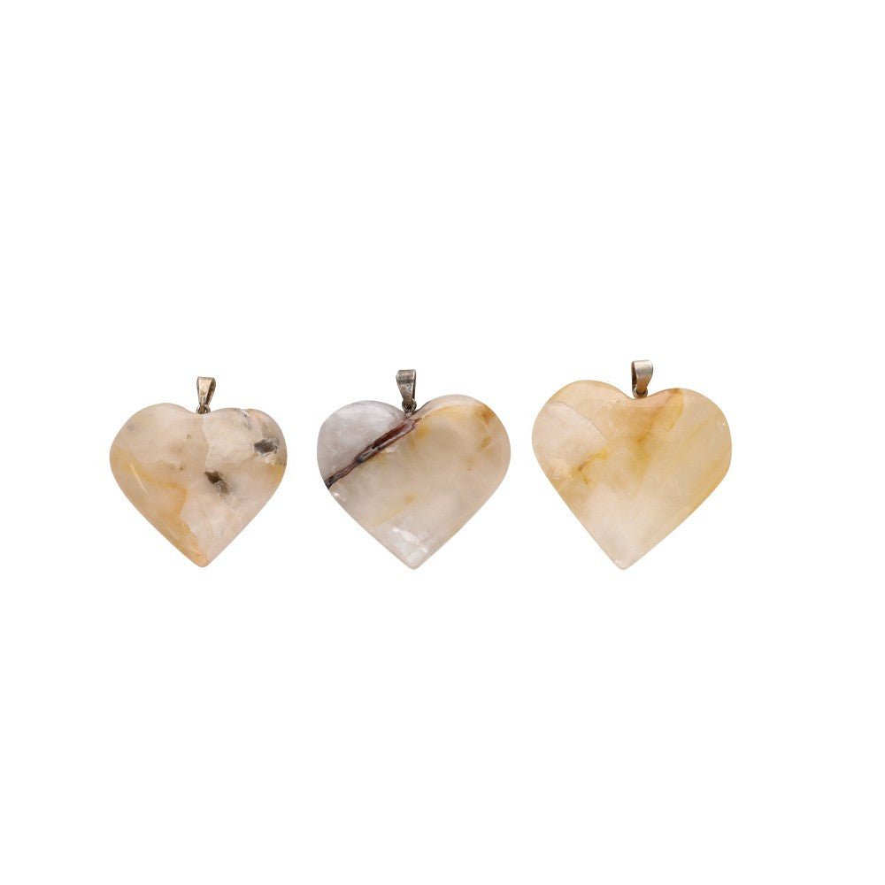 Golden Healer Quartz Heart Pendant – Crystal Jewellery - Auras Workshop Auras Workshop