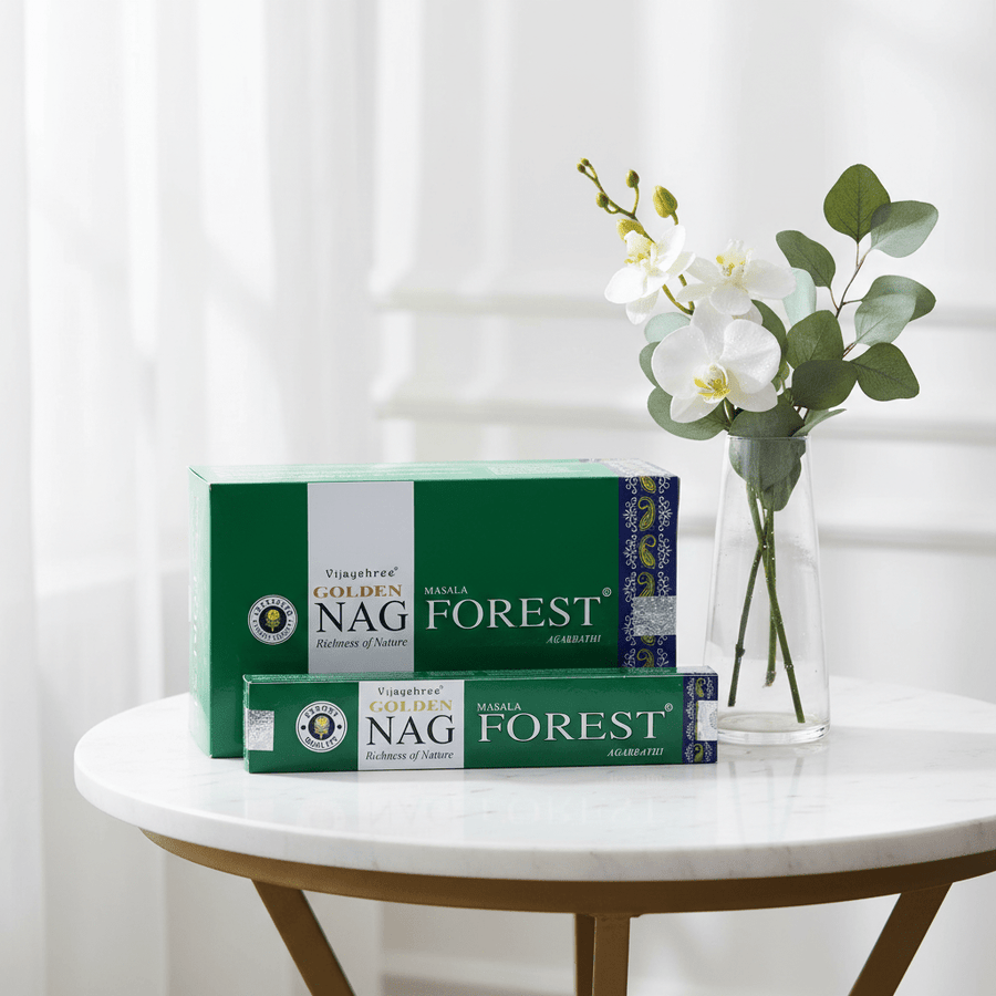 Golden Nag Forest Incense Sticks 15g – Fresh Fir, Balsam & Spruce Woodland Aroma