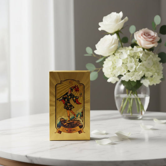 Golden Tarot Card Set – Luxury 78 Card Divination Deck - Auras Workshop Auras Workshop
