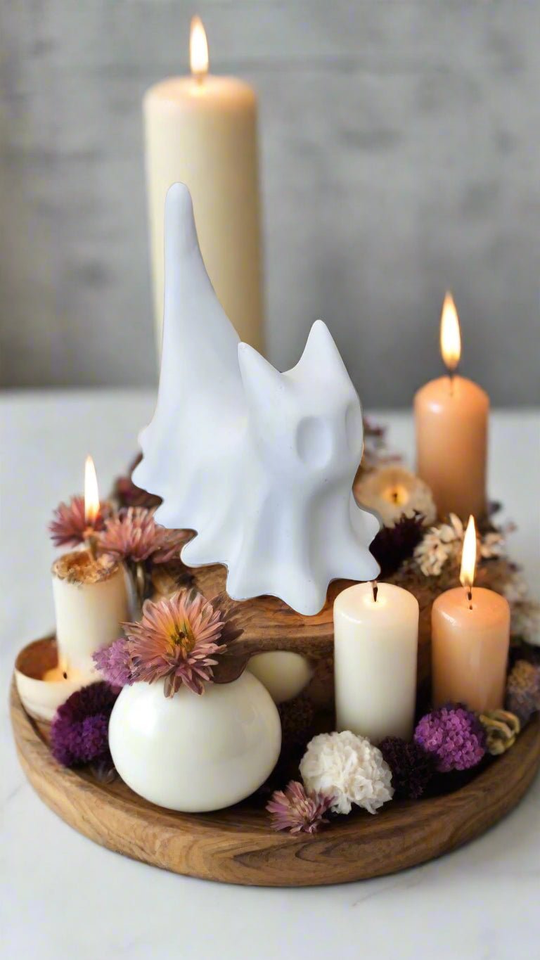 👻 Halloween Cat Ghost – Ceramic Décor | Halloween Collection by Aura’s Workshop - Auras Workshop Auras Workshop
