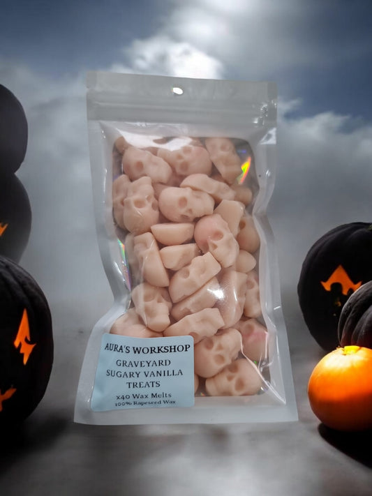 Halloween Graveyard Sugary Vanilla Treats x40 Wax Melts - 100% Rapeseed Wax - Auras Workshop Auras Workshop