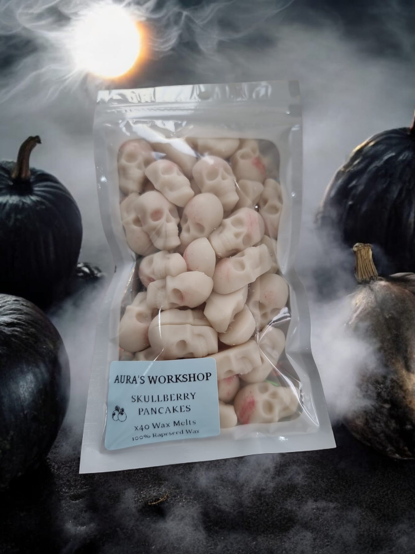 Halloween Skullberry Pancakes x40 Wax Melts Large Pack - 100% Rapeseed Wax - Auras Workshop Auras Workshop