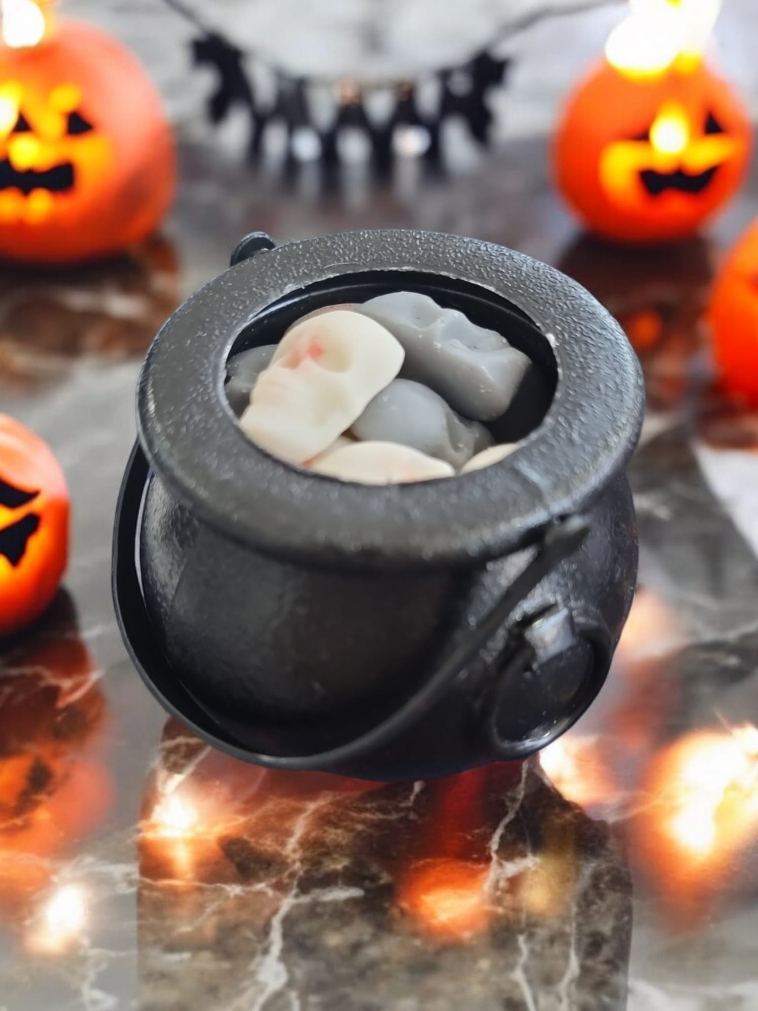 Halloween Sweet Breakfast Pancake In a Cauldron with Skull Shaped Wax Melts - 100% Rapeseed Wax - Auras Workshop Auras Workshop