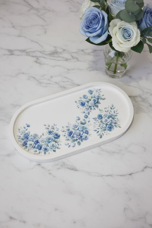 Handcrafted Floral Decorative Tray – Auras Workshop - Auras Workshop Auras Workshop