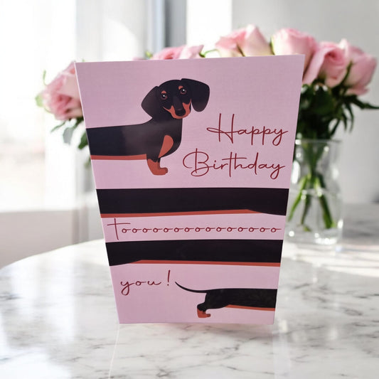 🐶🎂 “Happy Birthday Toooooo You!” Card | Dachshund Design | Fun Folding Birthday Card - Auras Workshop Auras Workshop