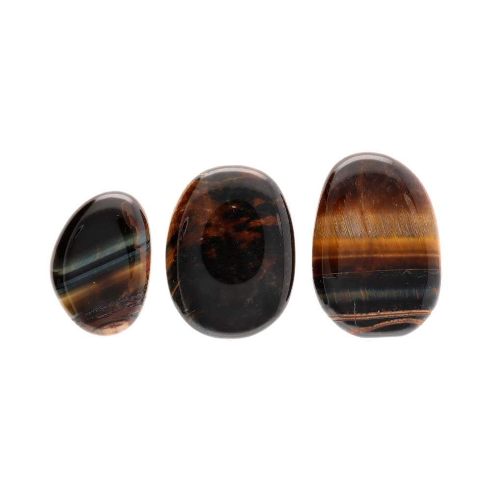 Hawk’s Eye Flat Polished Stone – 4.5–5 cm - Auras Workshop Auras Workshop