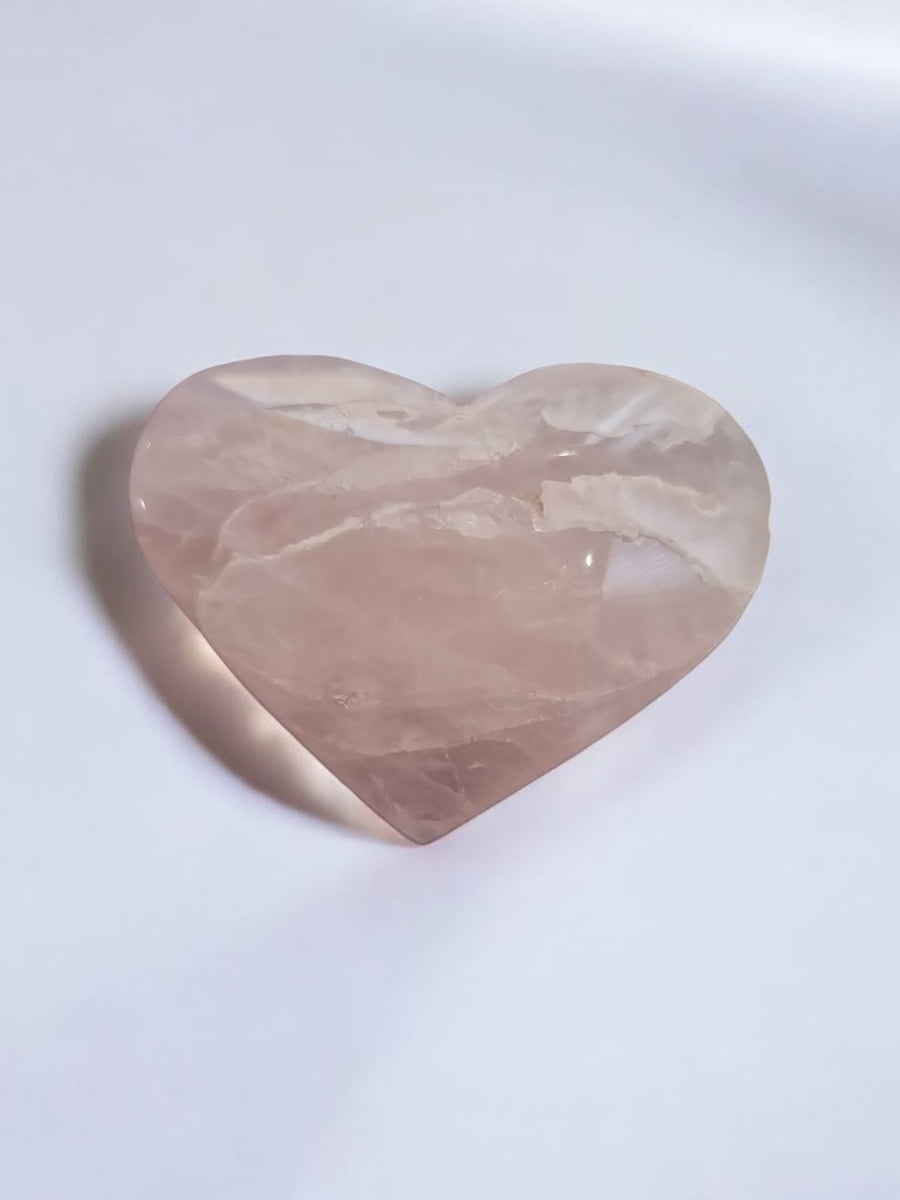 Heart Rose Quartz Heart Crystal