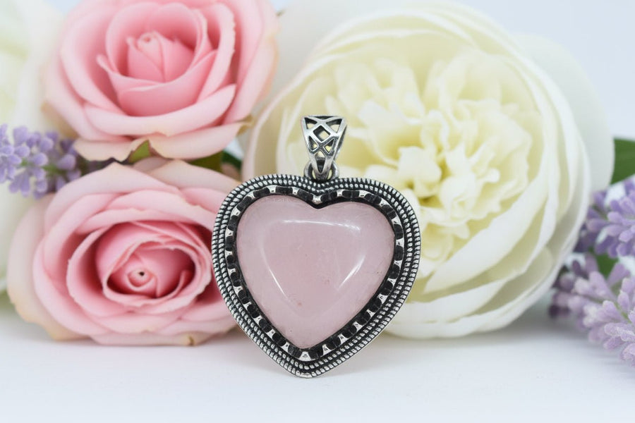 💗✨ Heart Rose Quartz Pendant