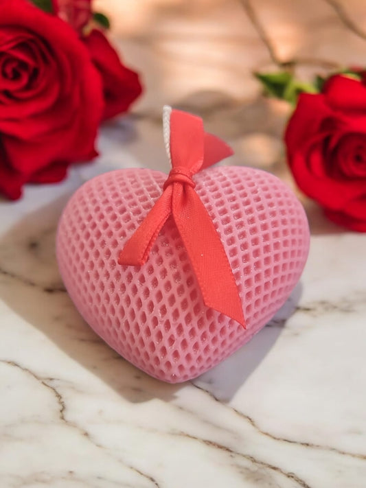 Heart - Shaped Bubble Gum Scented Candle – Romantic Home Décor and Gift - Auras Workshop Auras Workshop