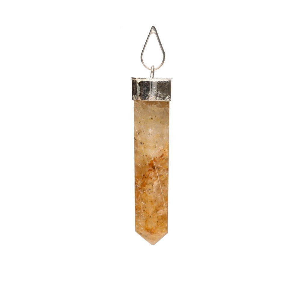 Hematoid Quartz Point Silver Plated Pendant – Crystal Jewellery - Auras Workshop Auras Workshop