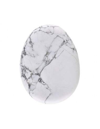 Howlite Flat Tumbled Crystal – Calm, Patience & Emotional Balance Stone - Auras Workshop Auras Workshop