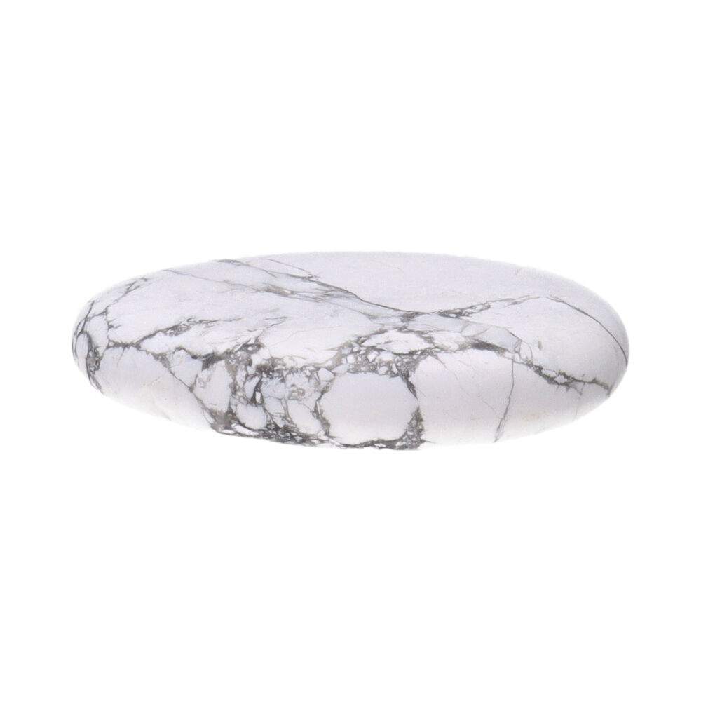 Howlite Flat Tumbled Crystal – Calm, Patience & Emotional Balance Stone - Auras Workshop Auras Workshop