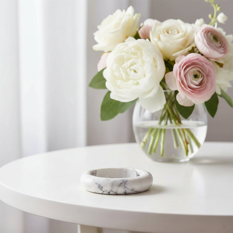 Natural Howlite Crystal Ring – Calm, Patience & Balance Jewellery