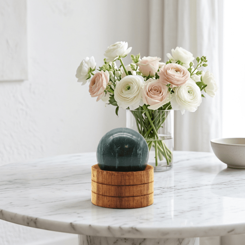 Indian Jade Sphere 40mm with Stand