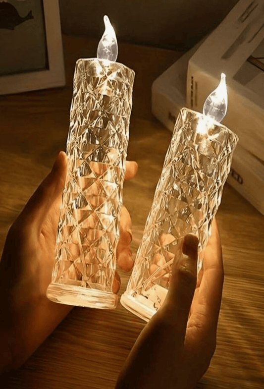 LED Candle Lights with Rose Pattern – Elegant Ambient Lighting Effect - Auras Workshop Auras Workshop