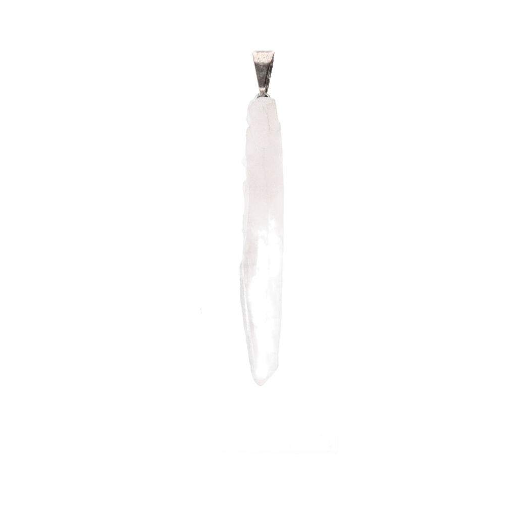 Lemurian Quartz Laser Point Silver Plated Pendant – Crystal Jewellery - Auras Workshop Auras Workshop