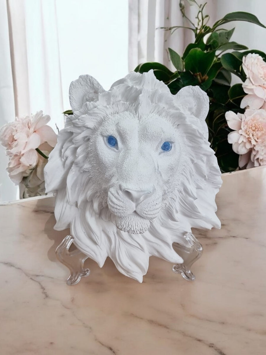 Lion Charcoal Black με μπλε μάτια διακόσμηση σπιτιού