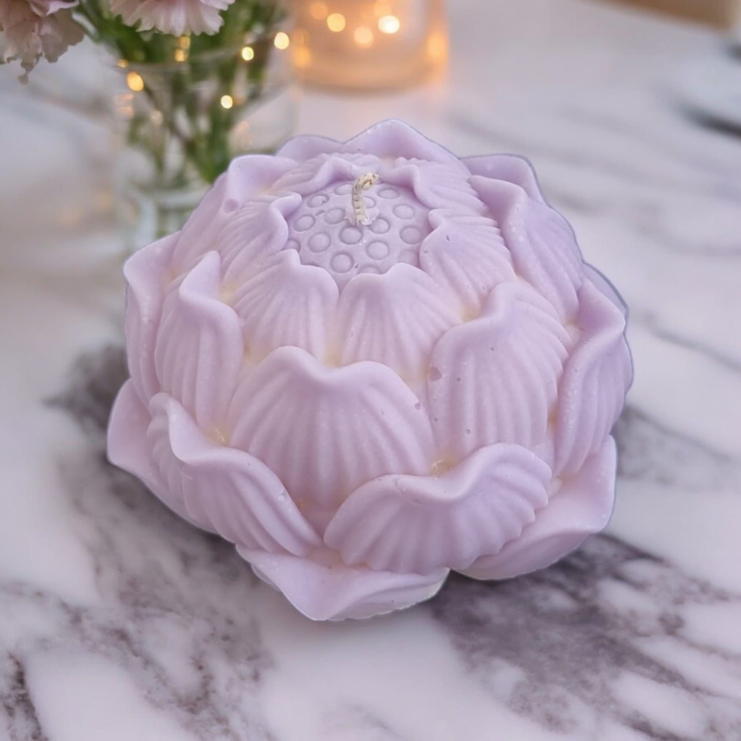 Lotus Flower Purple Blackberry Vanilla Scented Candle in Gift Box - Auras Workshop Auras Workshop