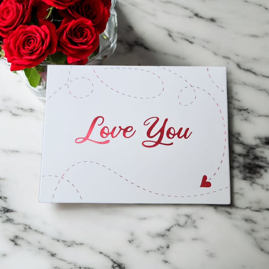 ❤️💌 “Love You” Valentine’s Card | Minimal Line Arrow Design | Horizontal Folding Card - Auras Workshop Auras Workshop