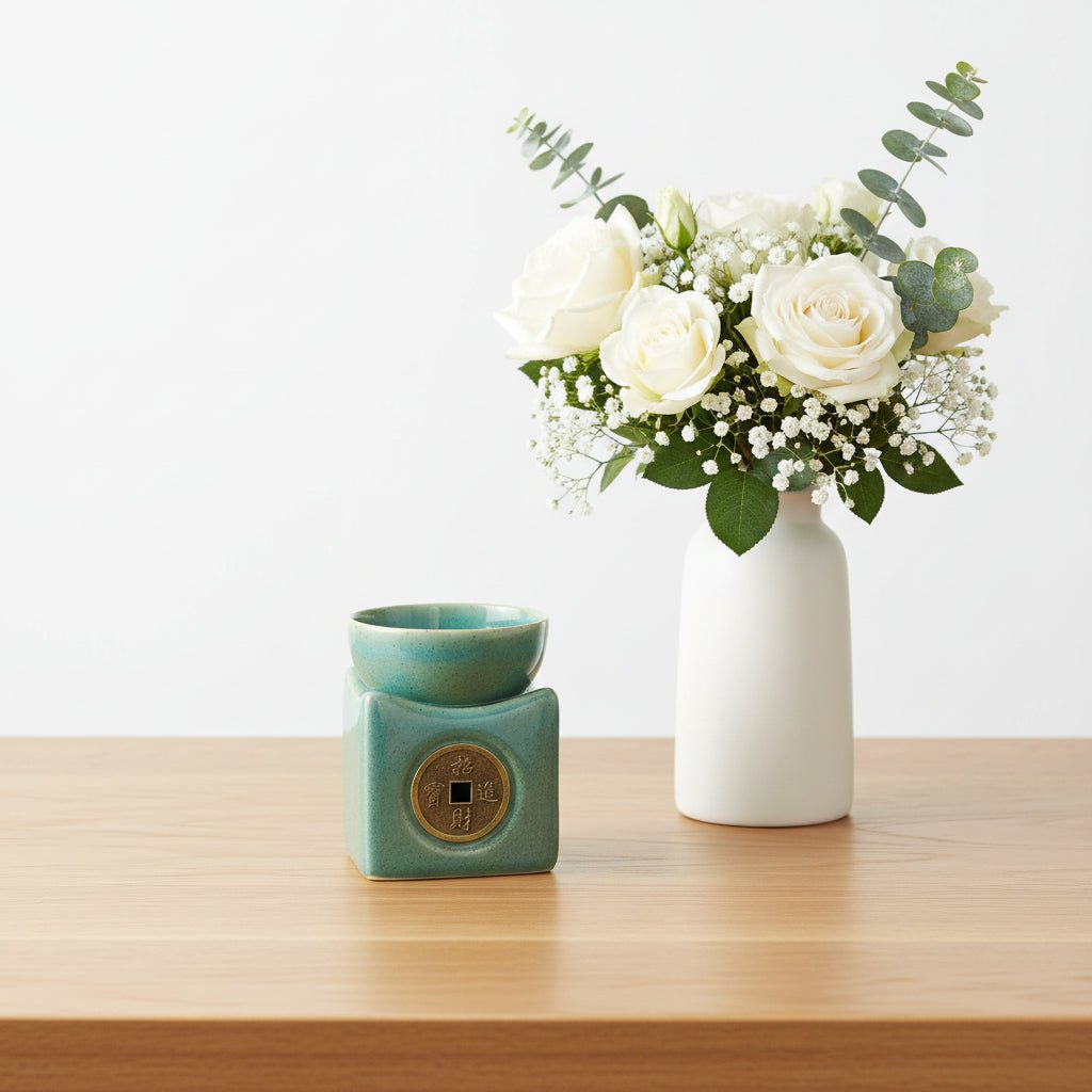 Lucky Coin Large Oil & Wax Burner – Jade - Auras Workshop Auras Workshop