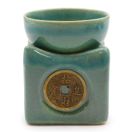 Lucky Coin Large Oil & Wax Burner – Jade - Auras Workshop Auras Workshop