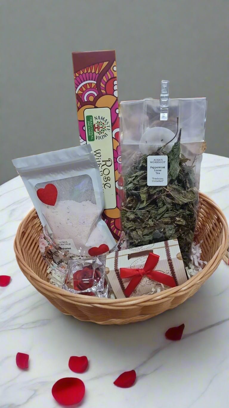 🌿 Luxury Wellness Hamper in Woven Basket – A Gift of Calm, Care & Charm 💖 - Auras Workshop Auras Workshop