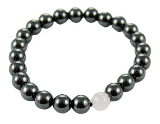 Magnetic Hematite & Rose Quartz Bracelet 8mm - Auras Workshop Auras Workshop