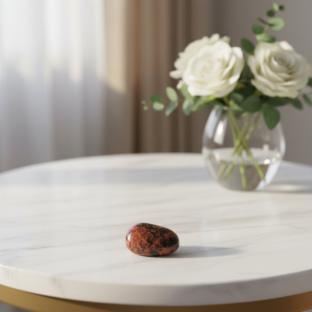 Mahogany Obsidian Flat Polished Stone – 3.5 × 6 cm - Auras Workshop Auras Workshop