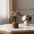 Mini Amethyst Crystal Tree with Wooden Base – 11 cm - Auras Workshop Auras Workshop