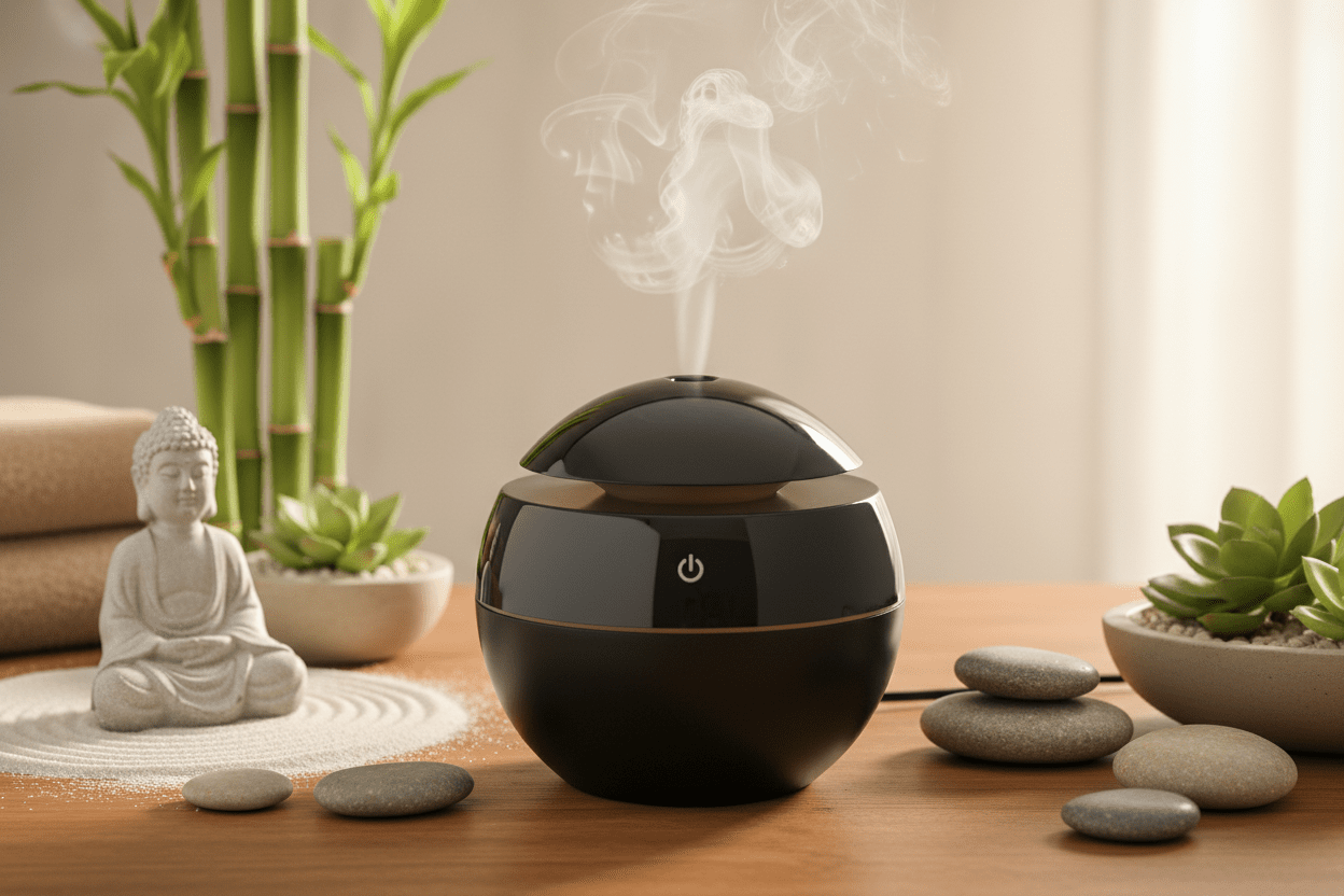 🌿✨ Mini Ball Aroma Diffuser & Cool Mist Humidifier | 7 - Color Ambient Light | Multiple Colours - Auras Workshop Auras Workshop