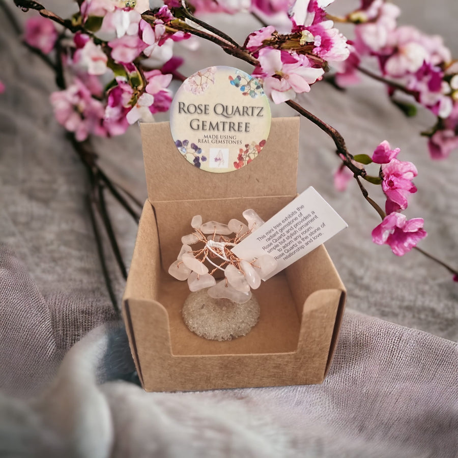 Mini Gemstone Tree - Rose Quartz Gemtree (18 Stones)