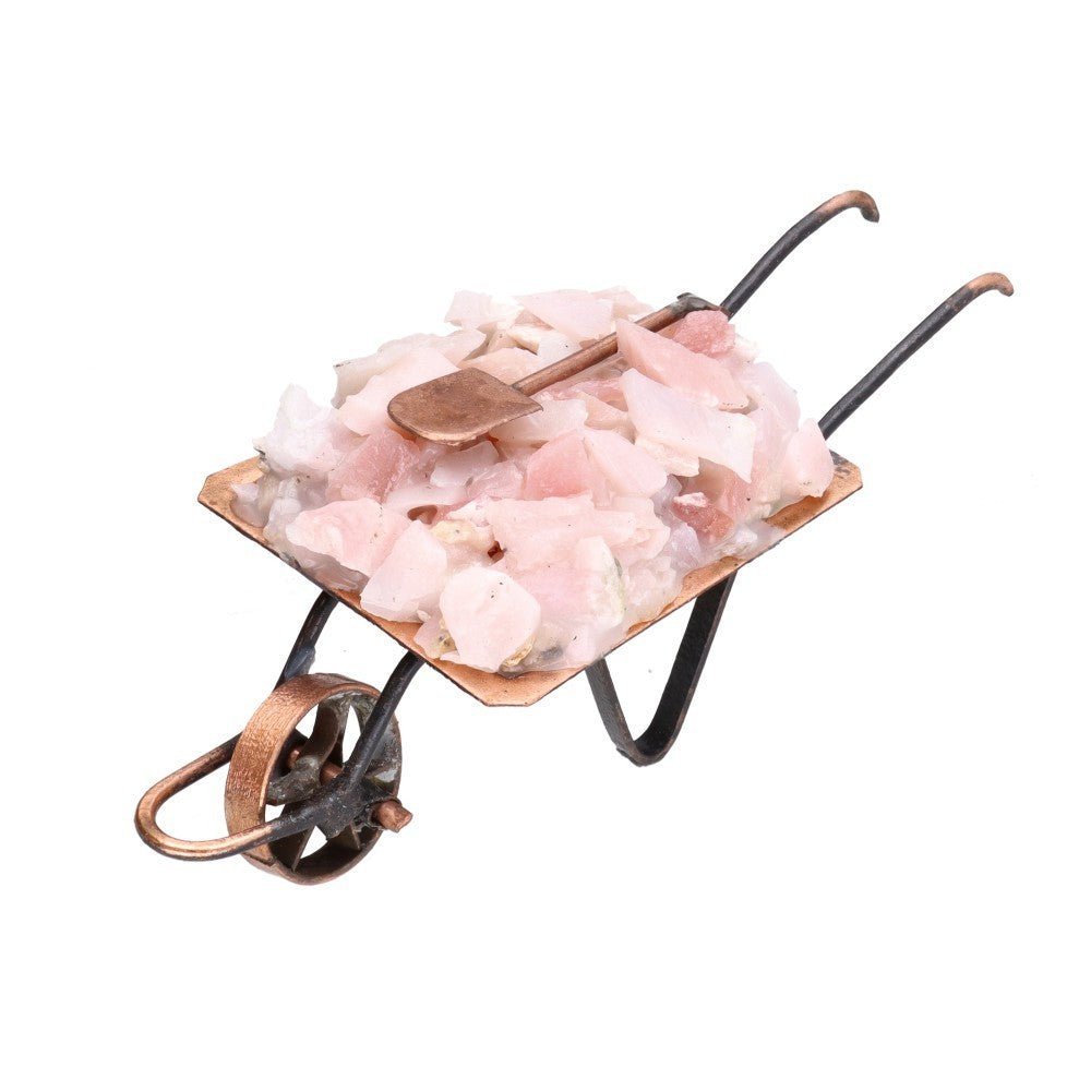 Mini Pink Opal Crystal Wheelbarrow Ornament – 9 cm -  - Auras Workshop  Cyprus 