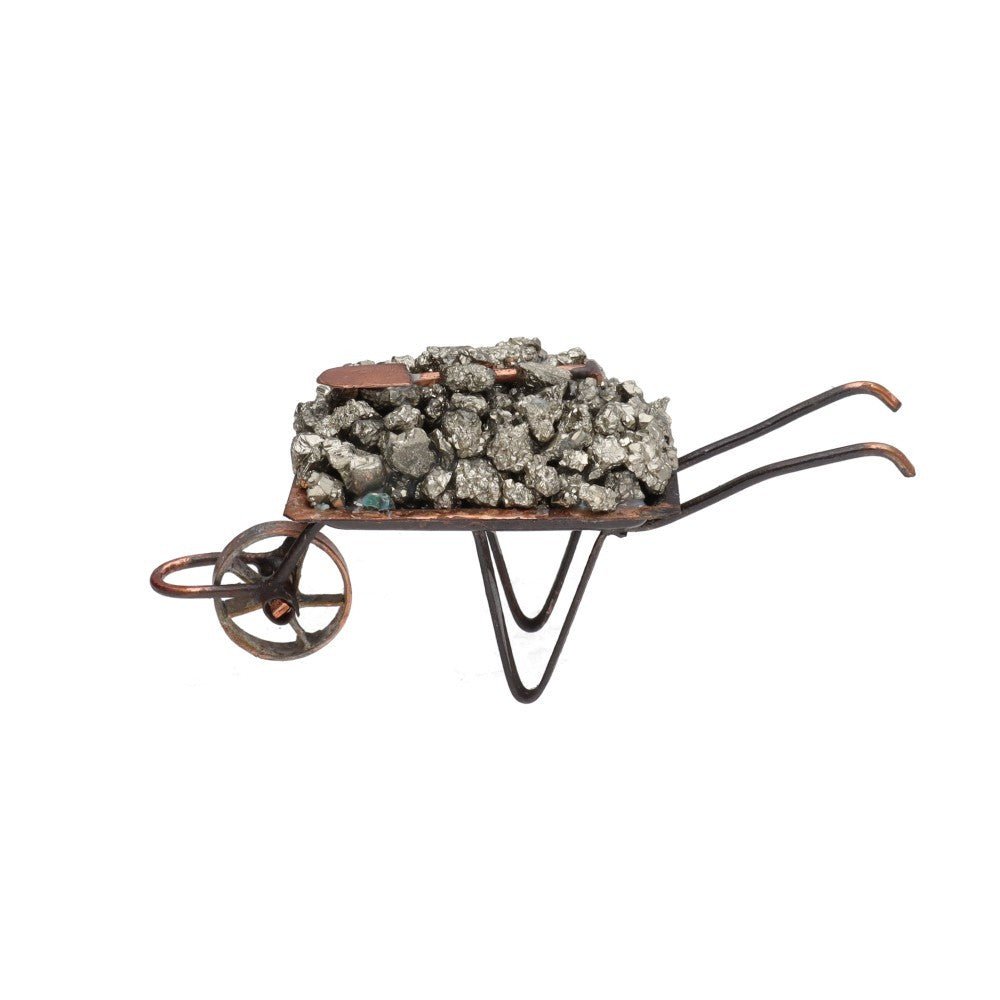 Mini Pyrite Crystal Wheelbarrow Ornament – 9 cm -  - Auras Workshop  Cyprus 