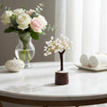 Mini Rose Quartz Crystal Tree with Wooden Base – 13 cm