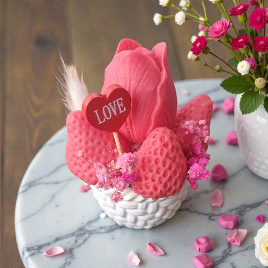 🍵🍓 Mini Wax Melts Bouquet | Valentine’s Edition | Green Tea, Strawberry, Watermelon & Soft Sugar - Auras Workshop Auras Workshop