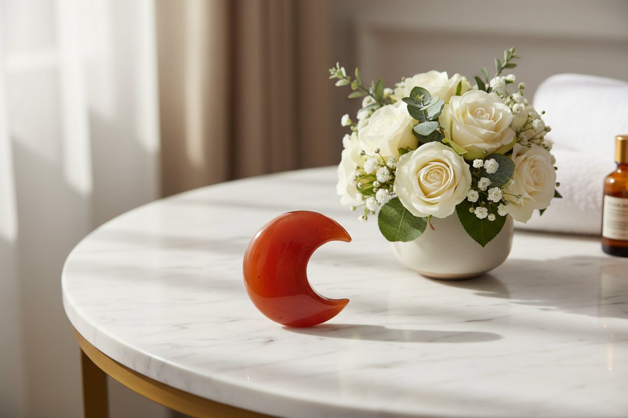 🌙✨ Moon Carnelian 30mm | Passion & Vitality Crystal - Auras Workshop Auras Workshop