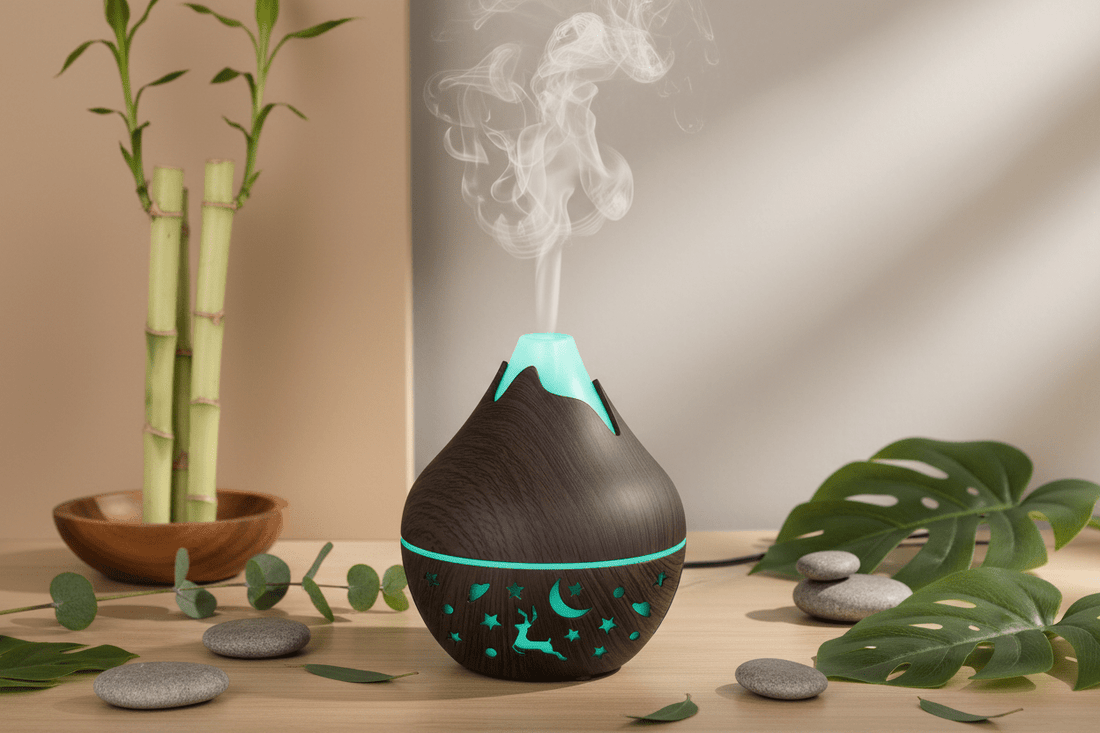 🌙✨ Moon & Stars USB Diffuser Humidifier – 200ml | Small & Portable | Dark Wood, Pine & White - Auras Workshop Auras Workshop