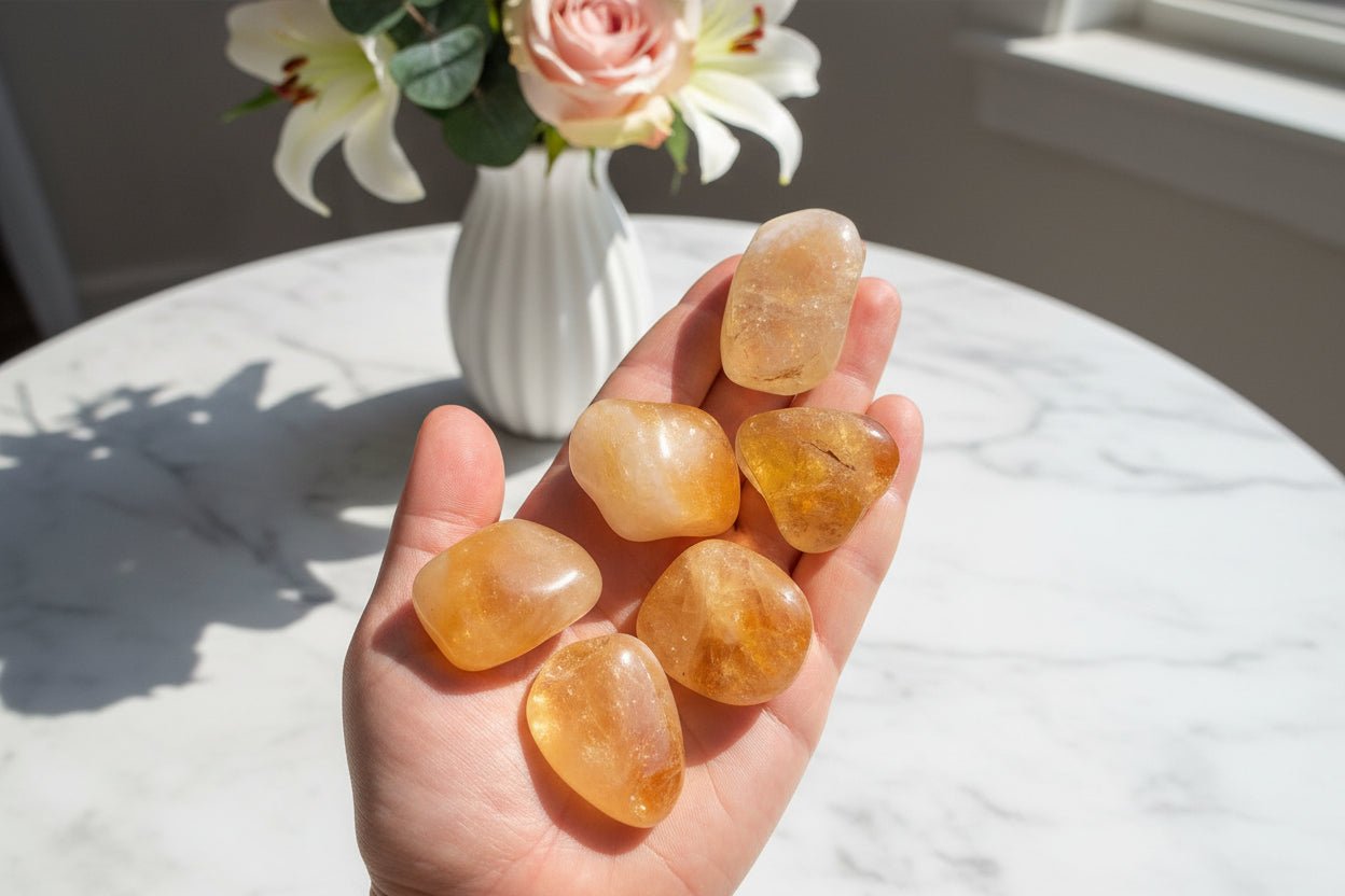 🌞✨ Natural Citrine Tumblestone | 2–3cm | Abundance, Joy & Positive Energy - Auras Workshop Auras Workshop