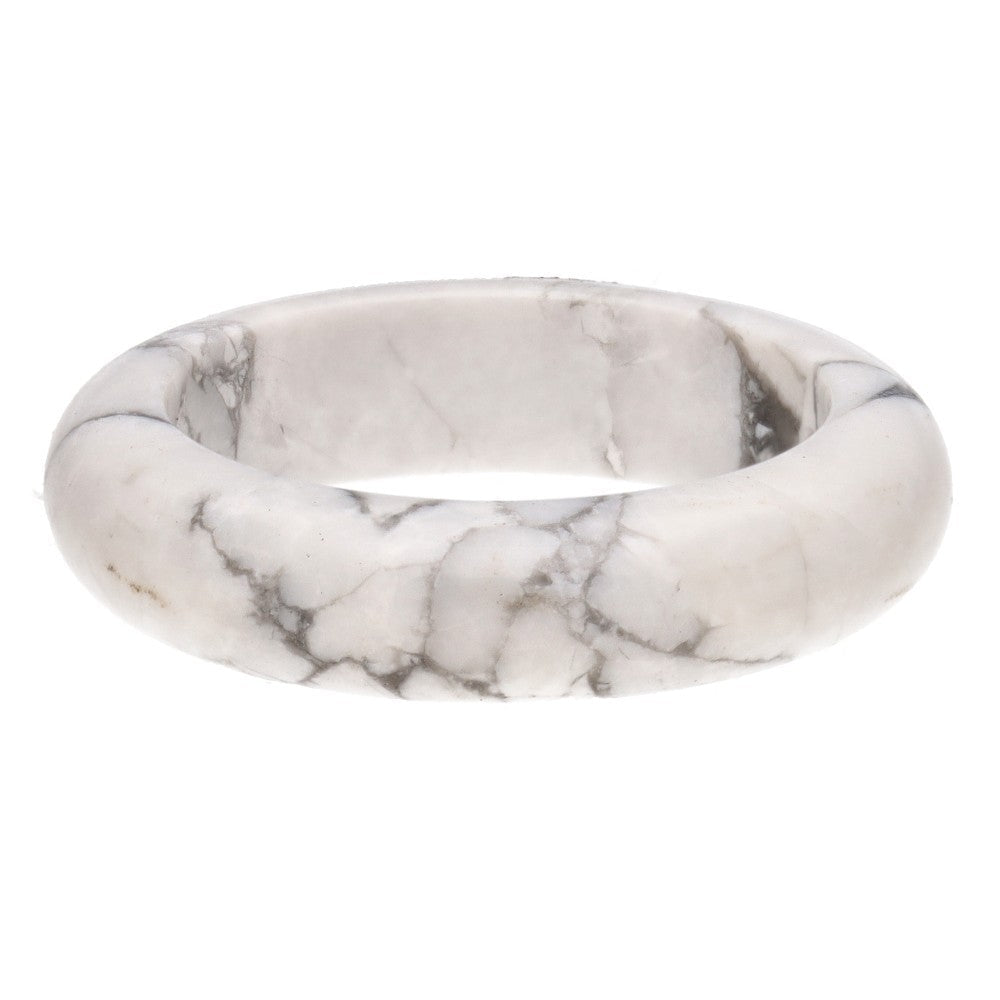Natural Howlite Crystal Ring – Calm, Patience & Balance Jewellery - Auras Workshop Auras Workshop
