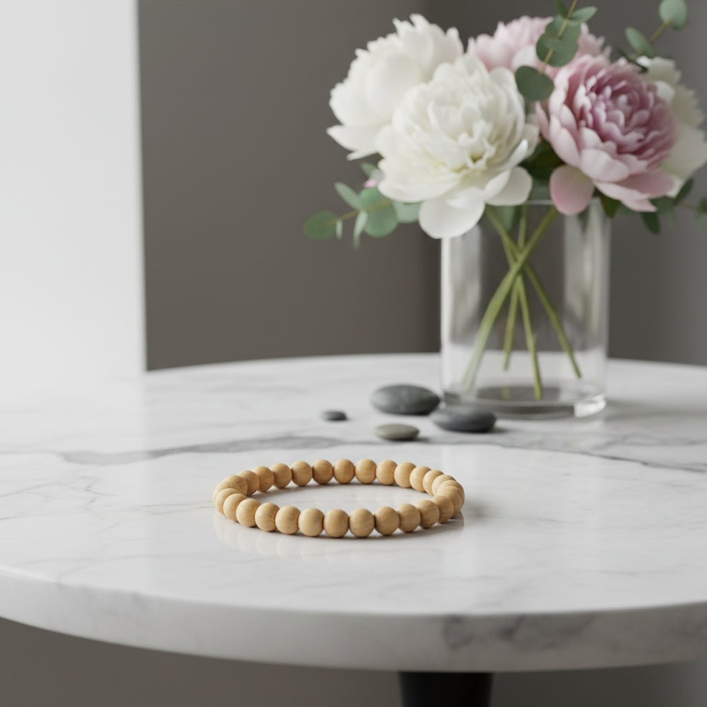 Natural Sandalwood 8mm Bead Bracelet - Auras Workshop Auras Workshop
