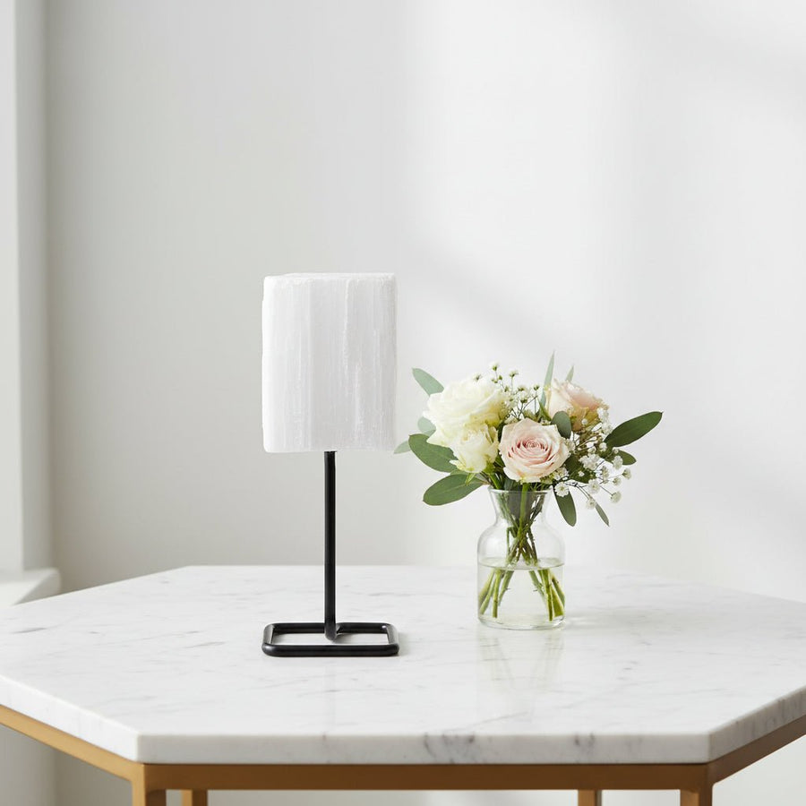 Natural Selenite Crystal Pedestal – 14cm