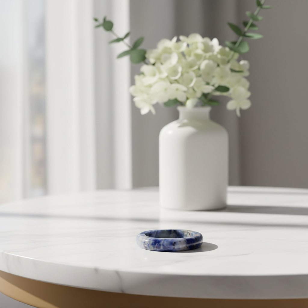 Natural Sodalite Crystal Ring – Intuition, Clarity & Communication Jewellery - Auras Workshop Auras Workshop