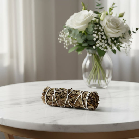 Natural Tied Herb Smudge – Cleansing 10cm Smudge Stick - Auras Workshop Auras Workshop