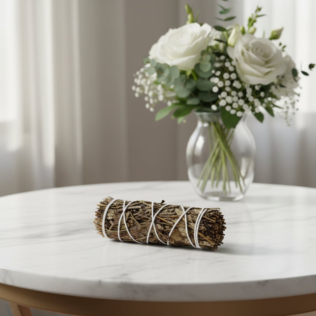 Natural Tied Herb Smudge – Cleansing 10cm Smudge Stick - Auras Workshop Auras Workshop