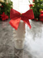 Nut Free Marzipan Scented Rose Wreath Pillar Candle With Ribbon - Auras Workshop Auras Workshop