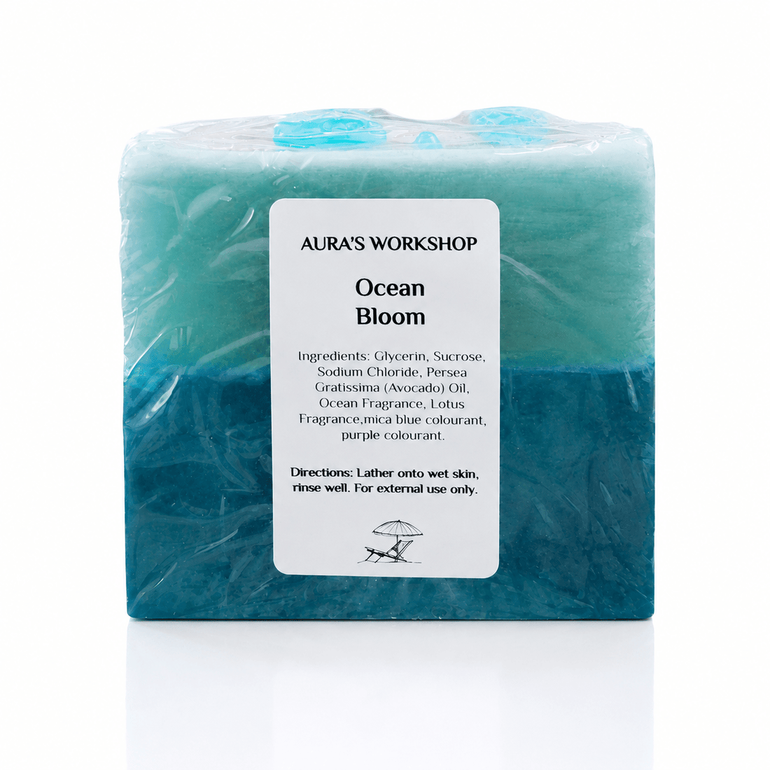 🌊 Ocean Bloom Soap Bar – Handmade Moisturising Soap with Avocado Oil | Auras Workshop - Auras Workshop Auras Workshop